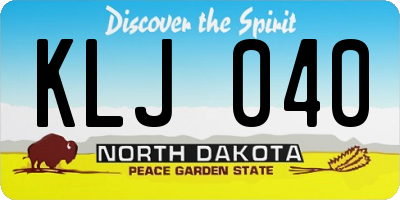 ND license plate KLJ040