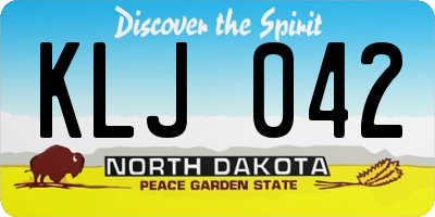ND license plate KLJ042