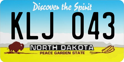 ND license plate KLJ043