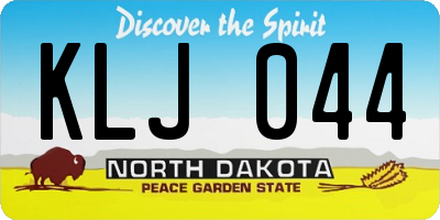 ND license plate KLJ044