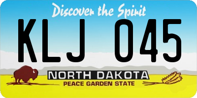 ND license plate KLJ045