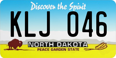 ND license plate KLJ046