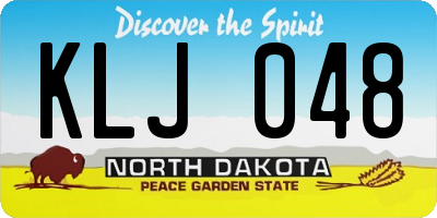 ND license plate KLJ048