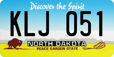 ND license plate KLJ051