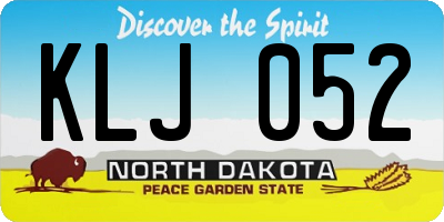 ND license plate KLJ052