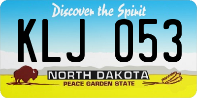 ND license plate KLJ053