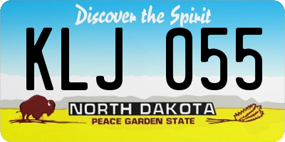 ND license plate KLJ055