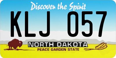ND license plate KLJ057