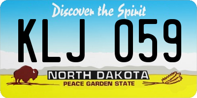ND license plate KLJ059