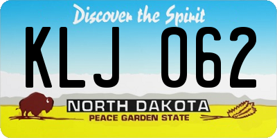ND license plate KLJ062
