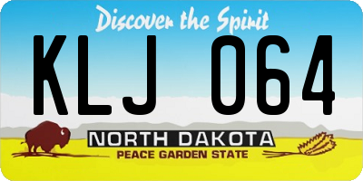 ND license plate KLJ064