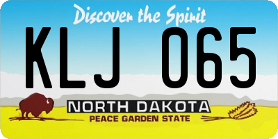 ND license plate KLJ065