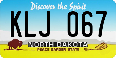 ND license plate KLJ067