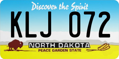 ND license plate KLJ072