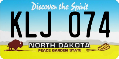 ND license plate KLJ074