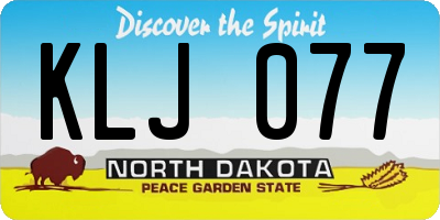 ND license plate KLJ077