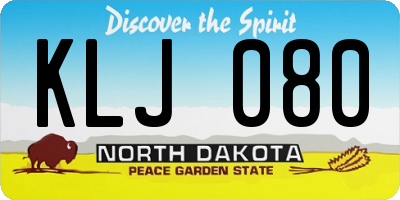 ND license plate KLJ080