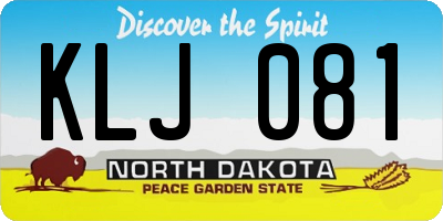 ND license plate KLJ081