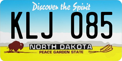 ND license plate KLJ085