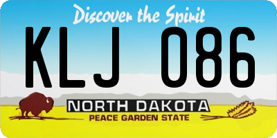 ND license plate KLJ086