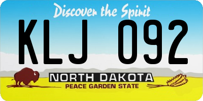ND license plate KLJ092