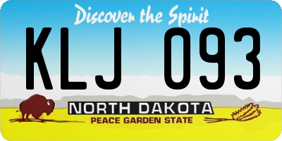ND license plate KLJ093