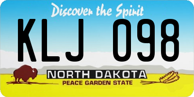 ND license plate KLJ098
