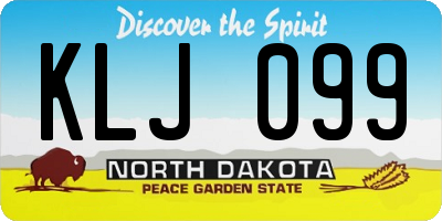 ND license plate KLJ099