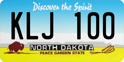 ND license plate KLJ100