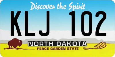 ND license plate KLJ102