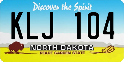 ND license plate KLJ104
