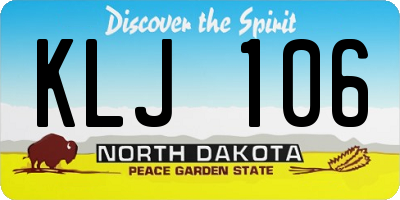 ND license plate KLJ106