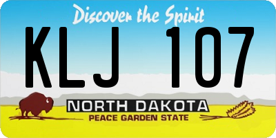 ND license plate KLJ107