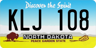 ND license plate KLJ108