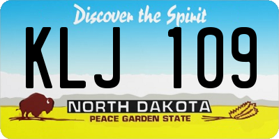 ND license plate KLJ109