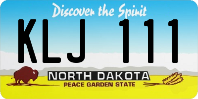 ND license plate KLJ111