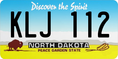 ND license plate KLJ112