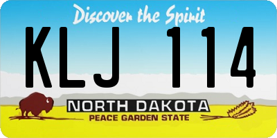ND license plate KLJ114