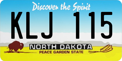 ND license plate KLJ115