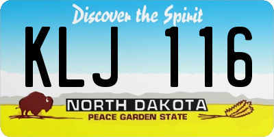 ND license plate KLJ116