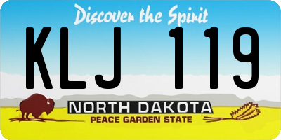 ND license plate KLJ119