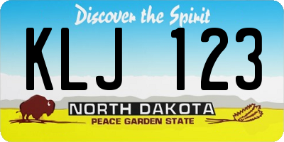 ND license plate KLJ123