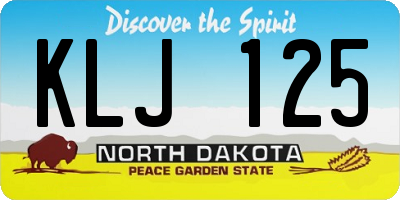 ND license plate KLJ125