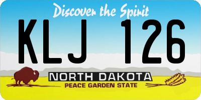 ND license plate KLJ126