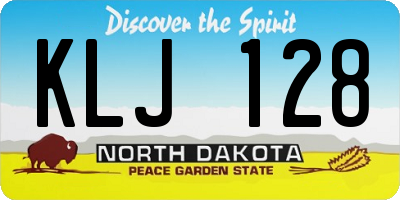 ND license plate KLJ128