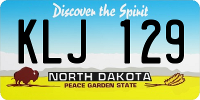 ND license plate KLJ129