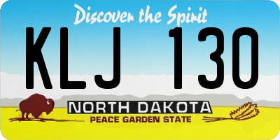 ND license plate KLJ130