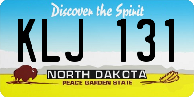 ND license plate KLJ131