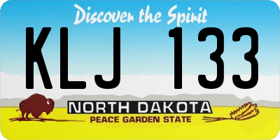 ND license plate KLJ133