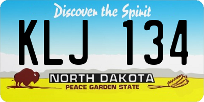 ND license plate KLJ134